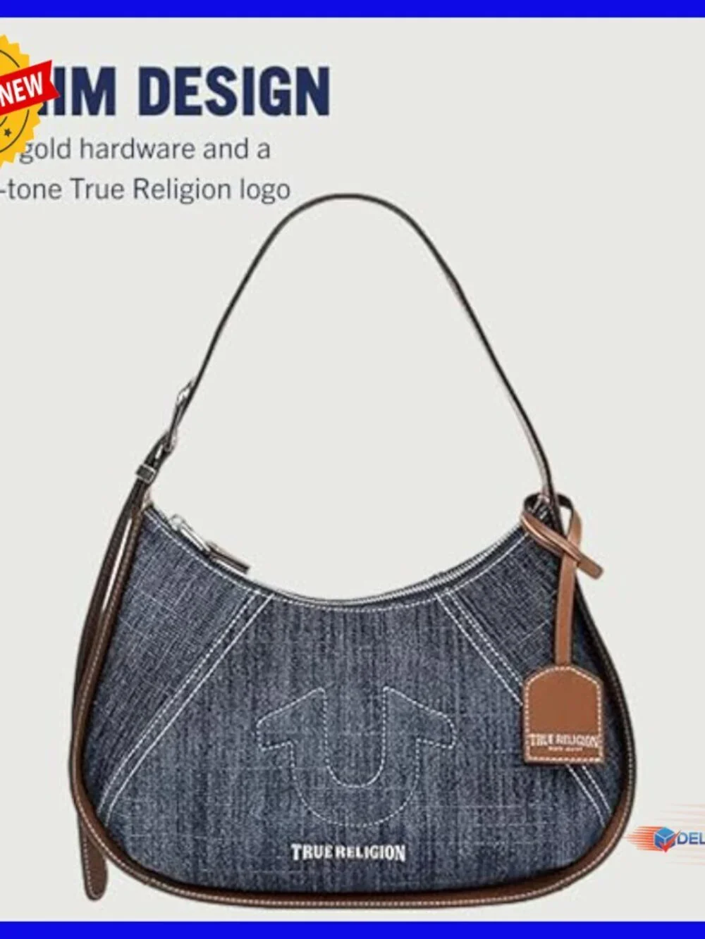 Adjustable Strap Hobo Bag with Zip Closure, Lightweight Cotton-Polyester Blend